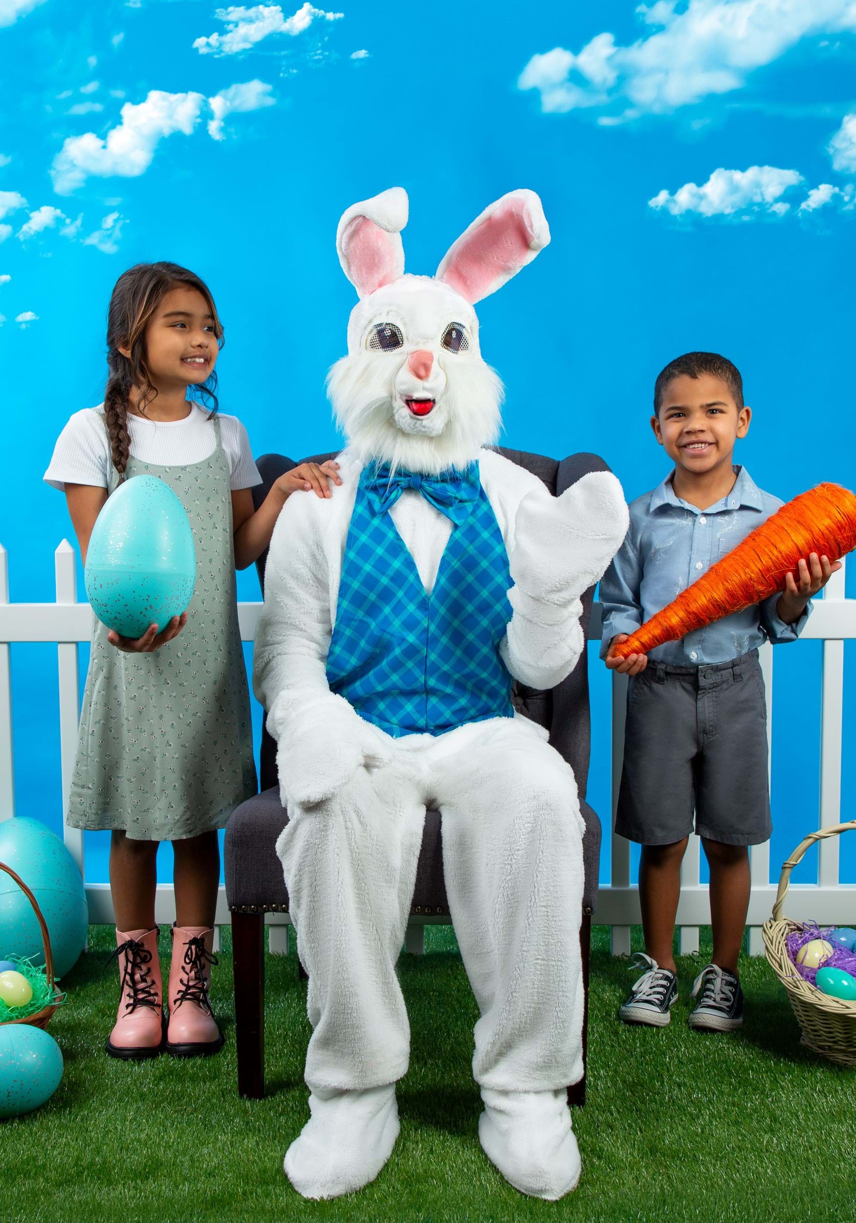 Mascot Happy Easter Bunny Fancy Dress Costume