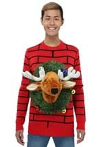 Reindeer Head Ugly Christmas Sweater Alt 1