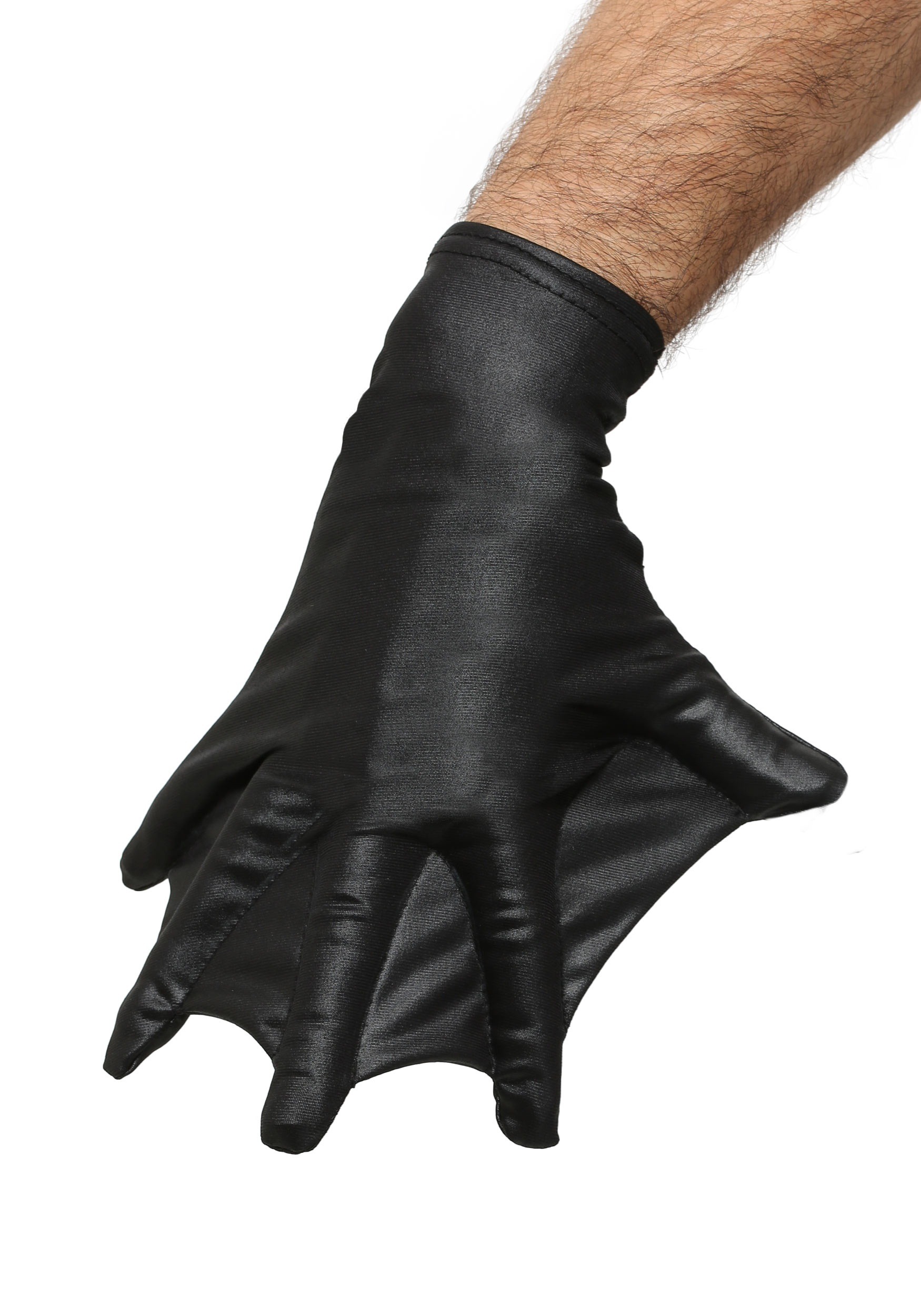 Adult Black Webbed Fancy Dress Costume Gloves