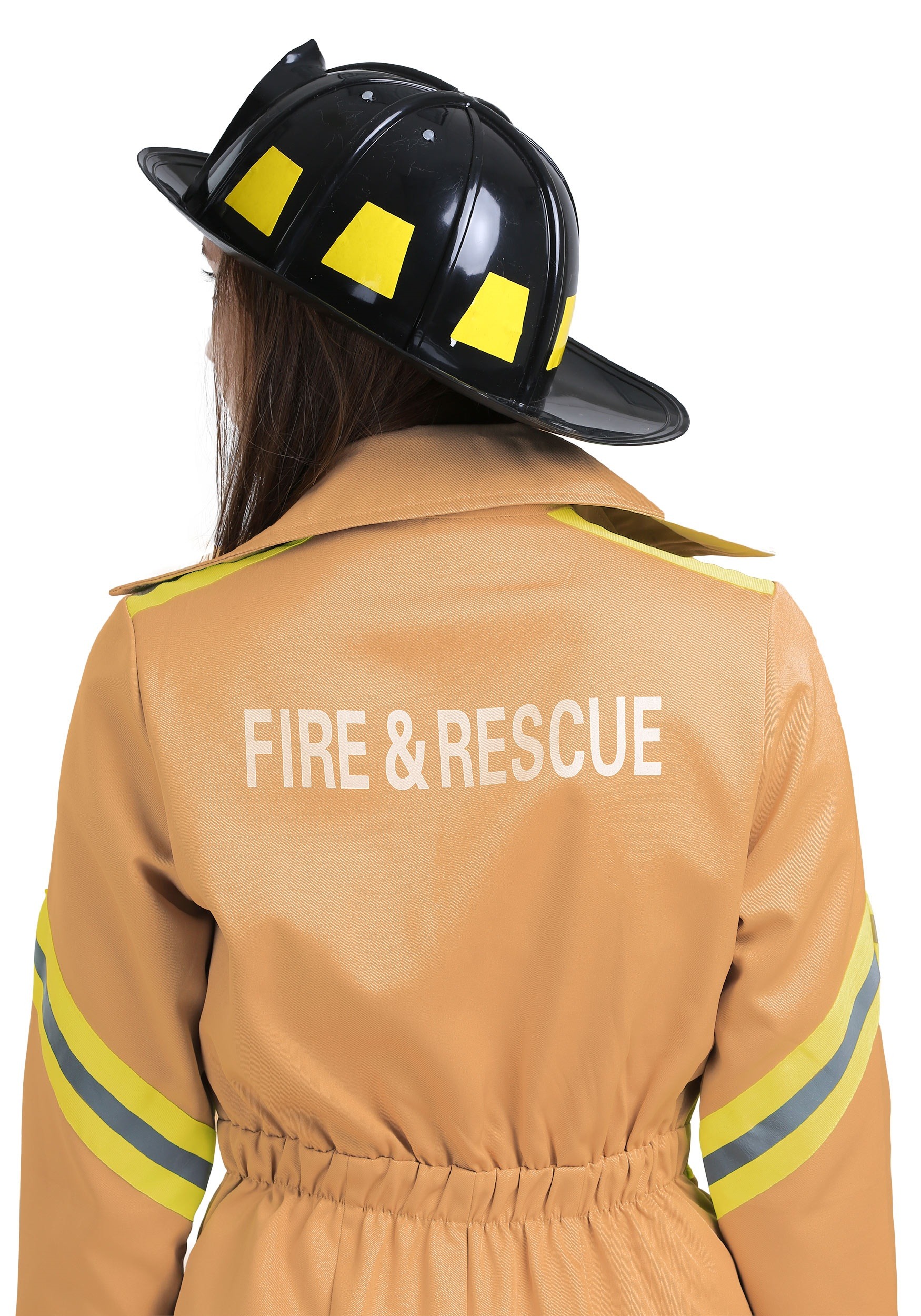 Tan Firefighter Jumpsuit Costume in Women's Plus Size
