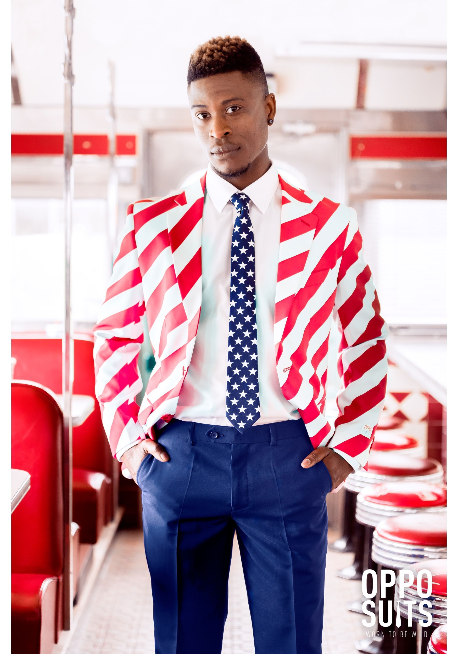 Men's OppoSuits United Stripes Suit Fancy Dress Costume