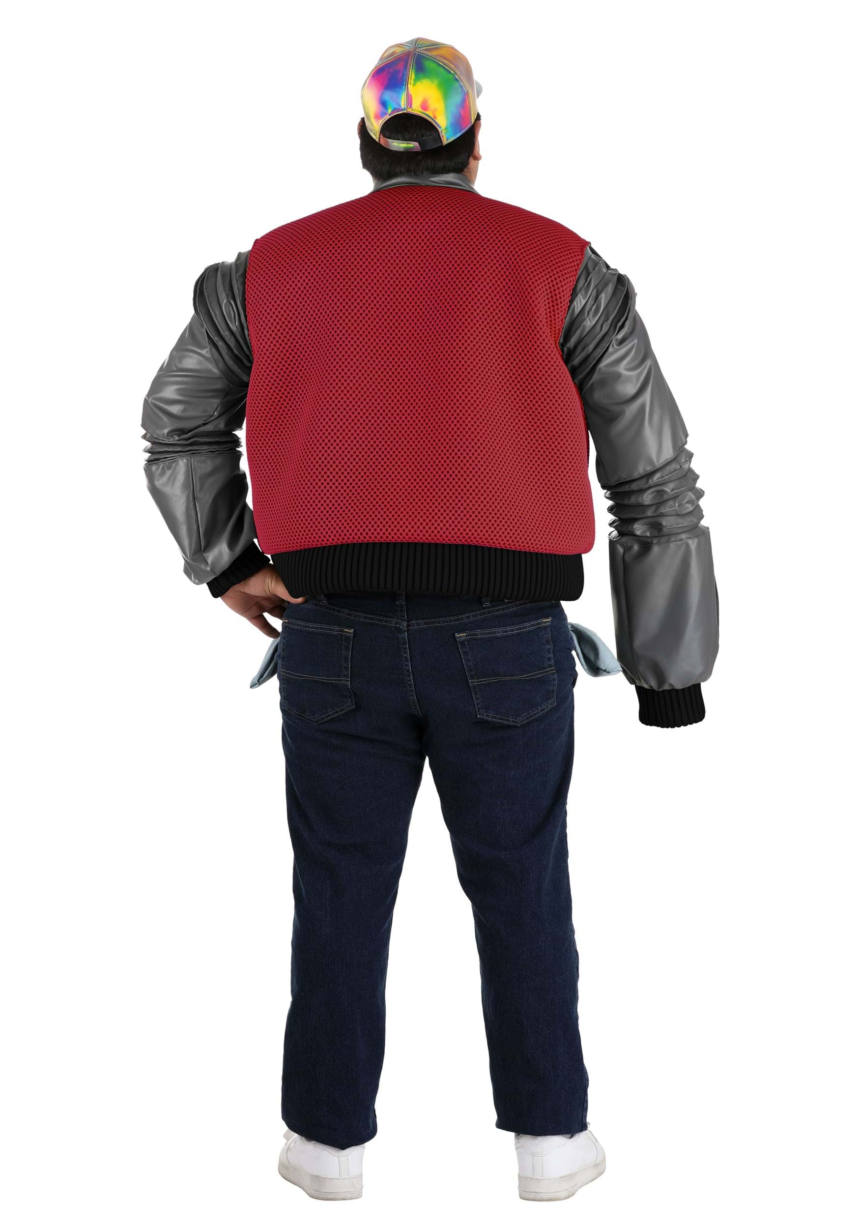 Plus Size Men's Authentic Marty McFly Jacket Fancy Dress Costume From Back To The Future