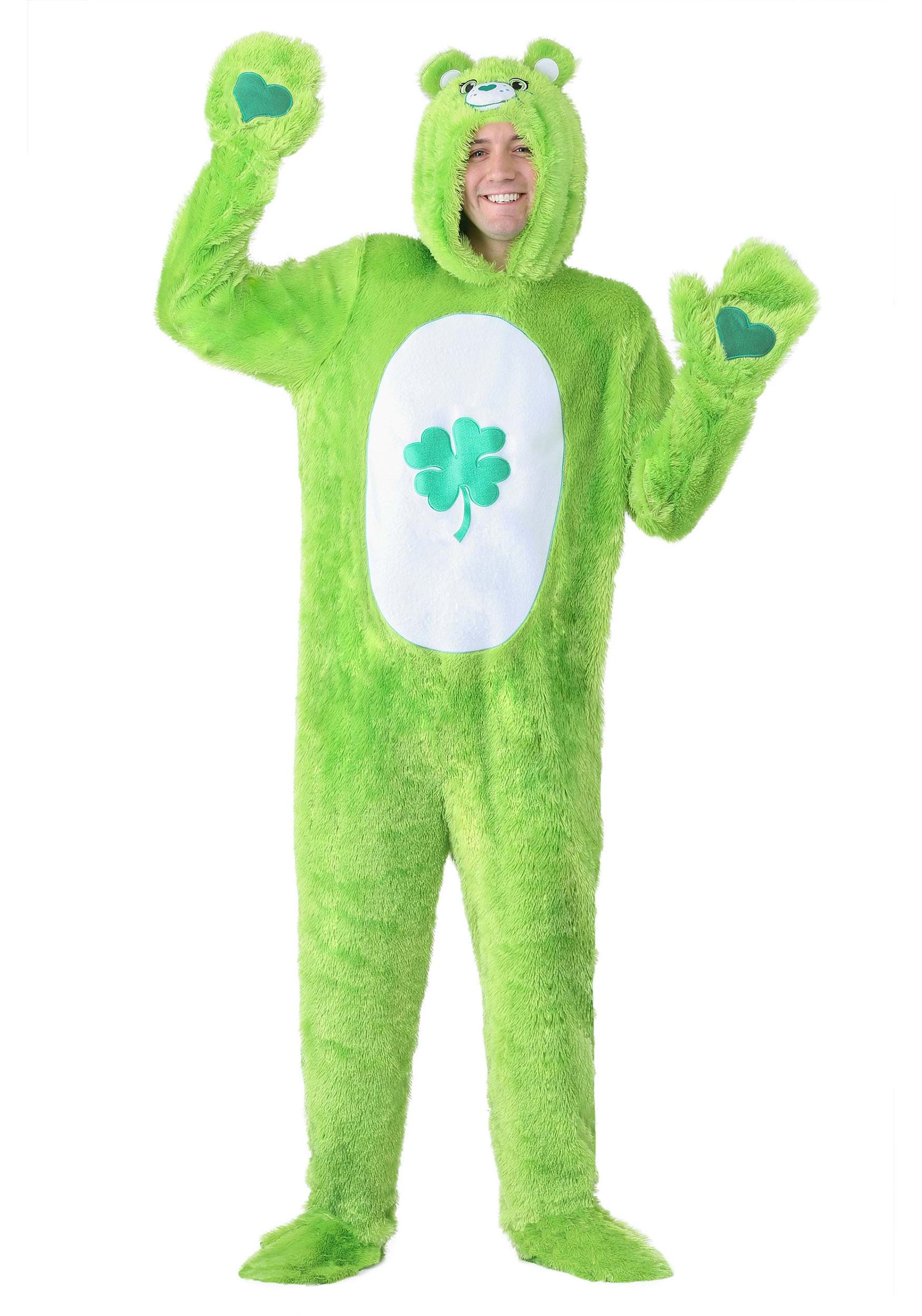 Care Bears Adult Classic Good Luck Bear Fancy Dress Costume Hooded Jumpsuit