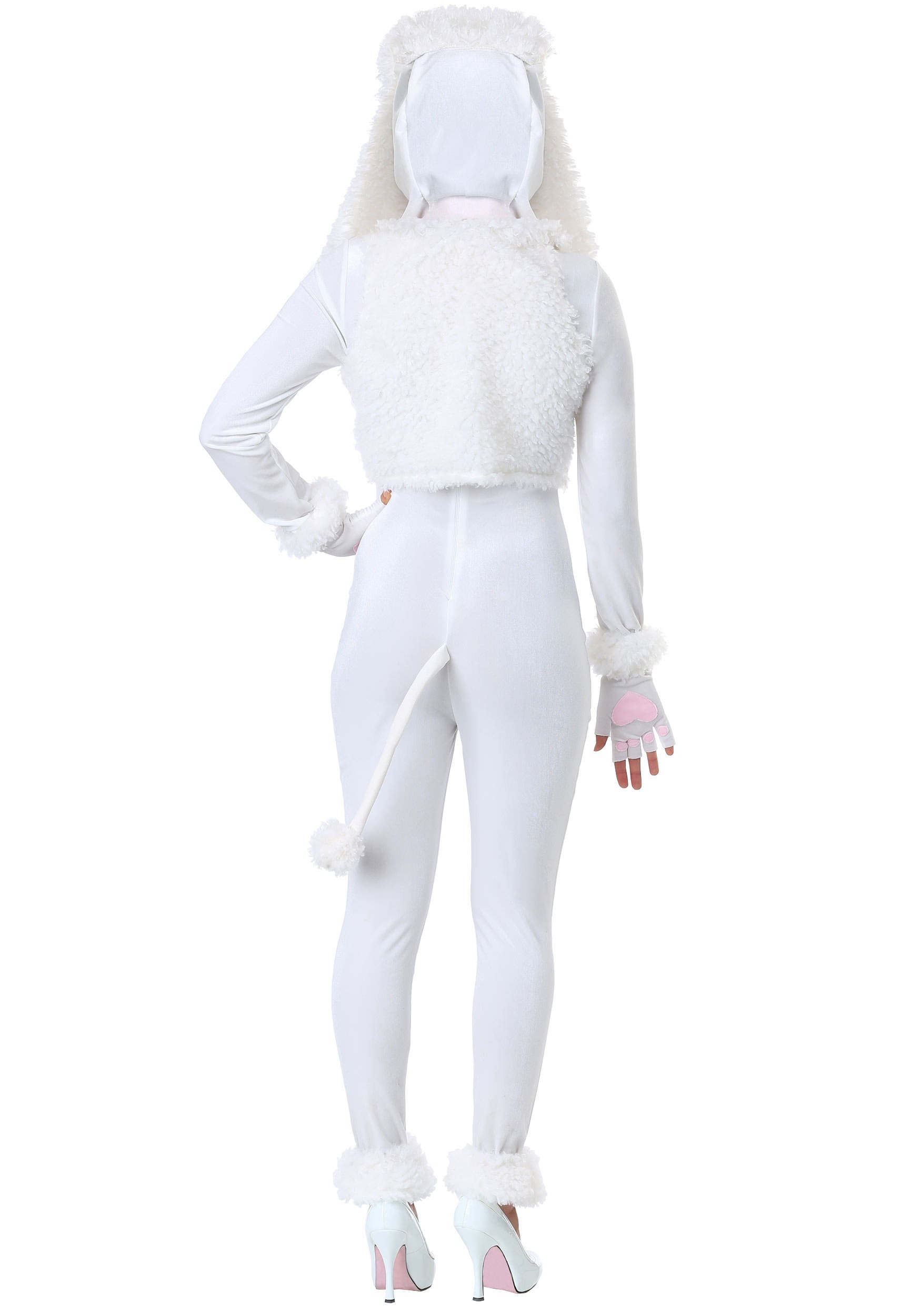 White Poodle Fancy Dress Costume For Women