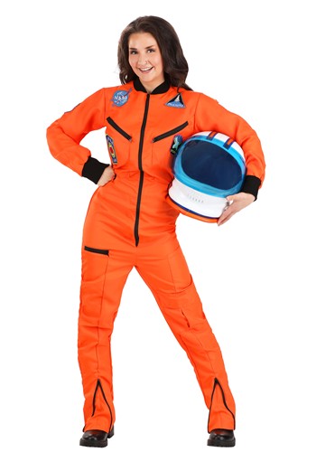 Adult Orange Astronaut Jumpsuit Costume Alt 1