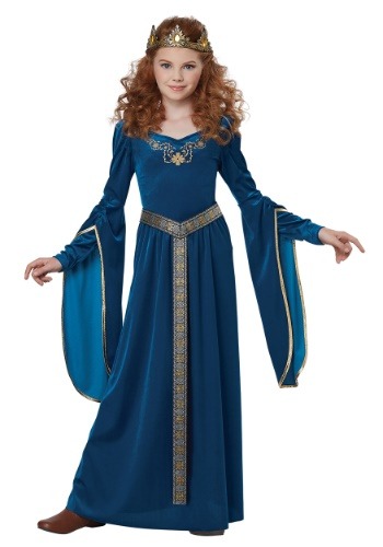 Teal Medieval Princess Girls Costume-update1