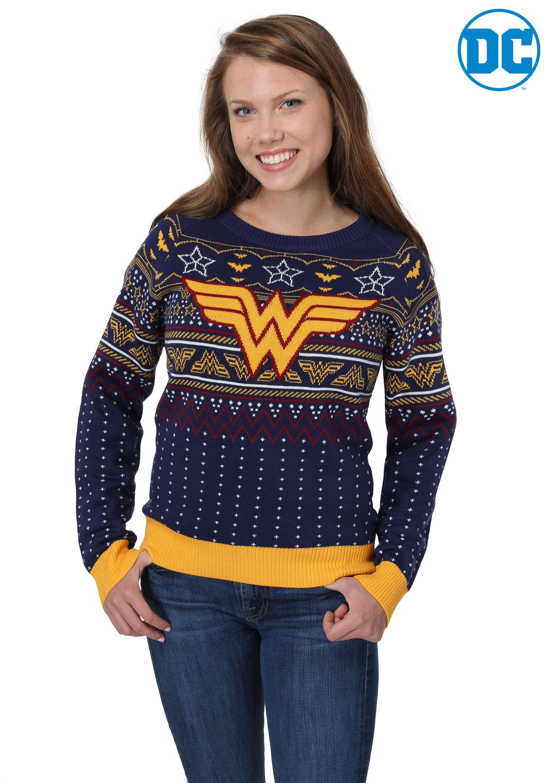 Wonder Woman Navy Ugly Christmas Sweater For Women