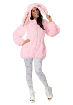 Women's Fuzzy Pink Bunny Costume