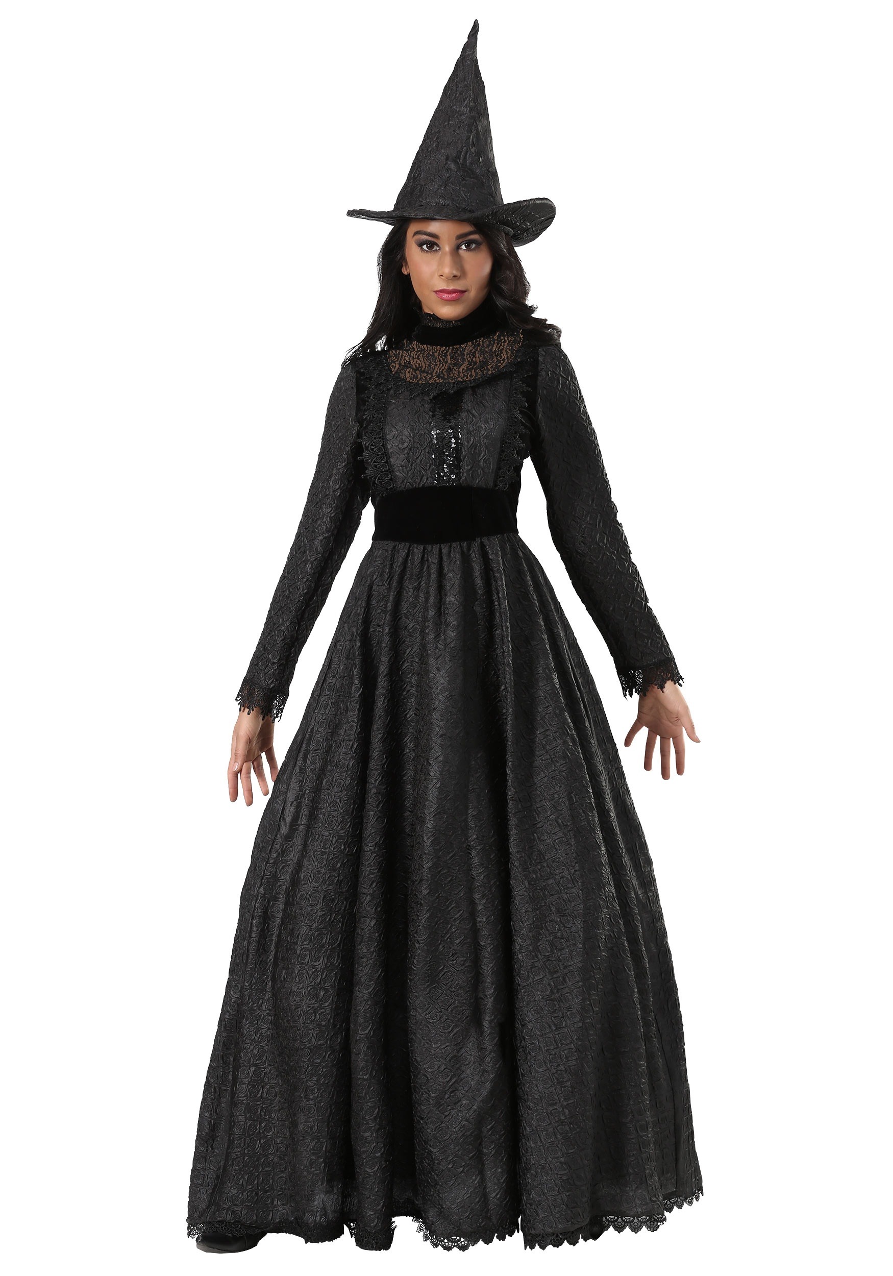 Deluxe Plus Size Dark Witch Fancy Dress Costume For Women