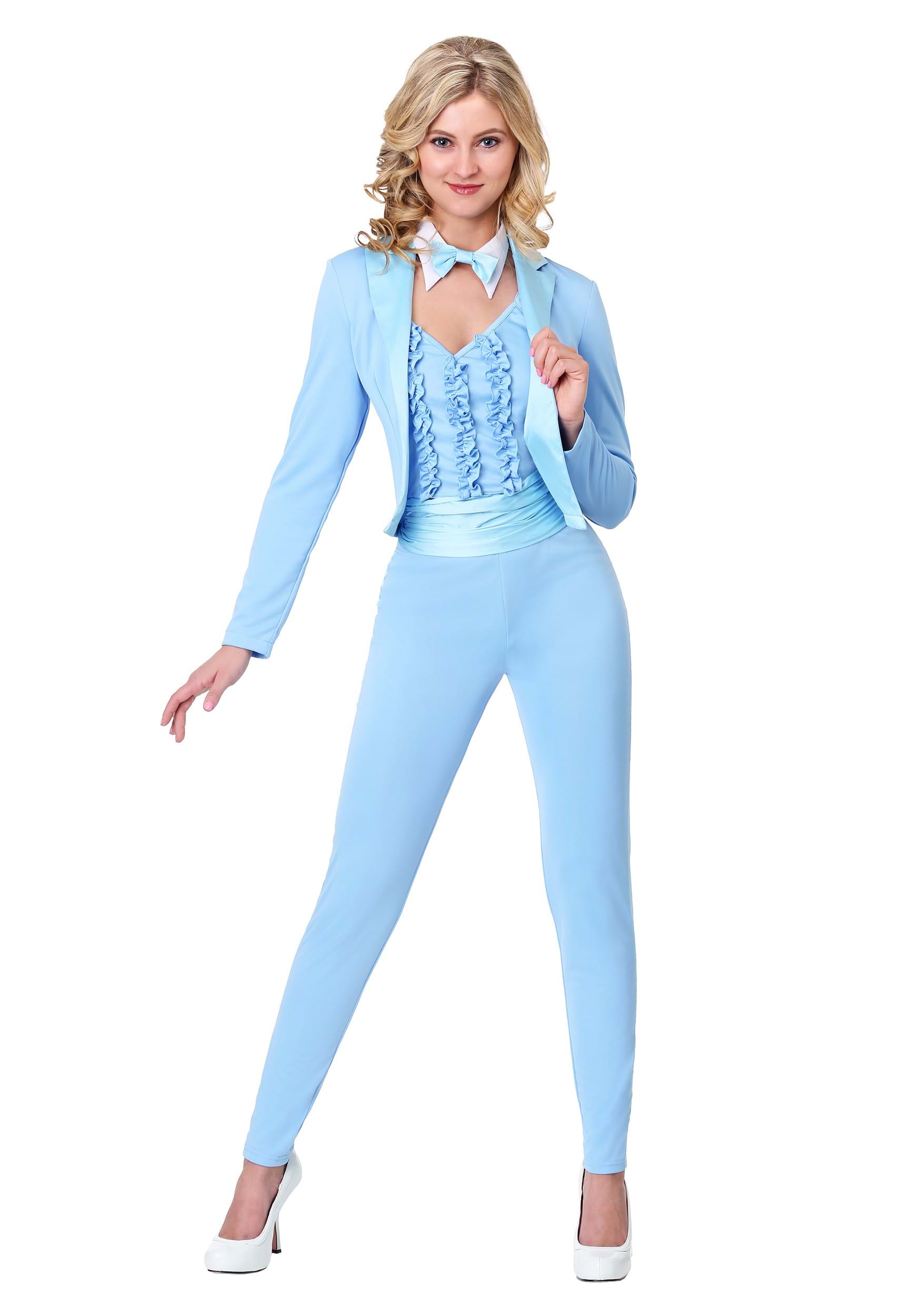 Adult Female Blue Tuxedo Fancy Dress Costume , Movie Halloween Fancy Dress Costumes