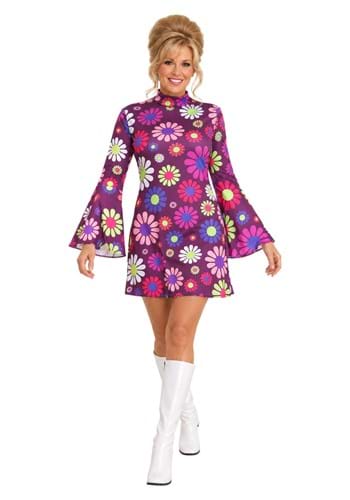Adult Groovy Flower Power Costume new