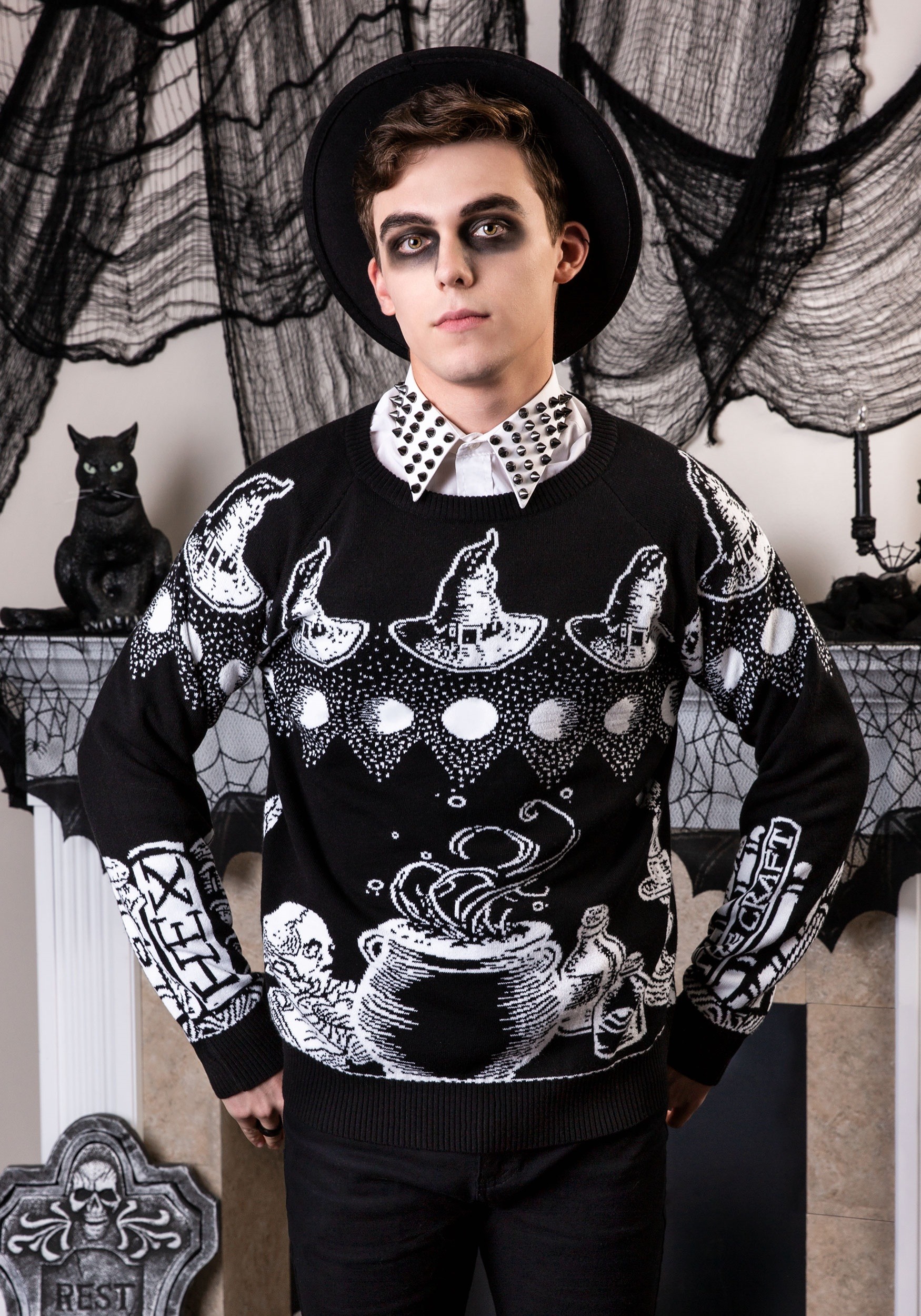 Witch Spellcraft And Curios Halloween Sweater , Spooky Sweater