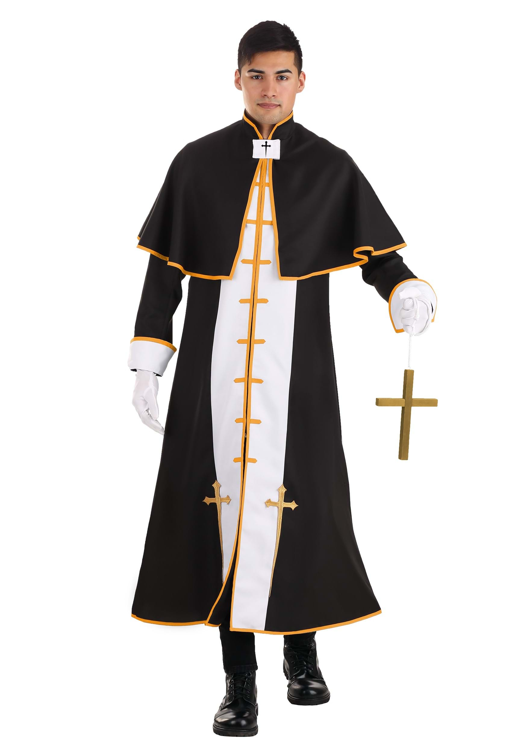 Kleidung And Accessoires Holy Priest Fancy Dress Costume Robe And Belt Father Ted Party Adult Mode