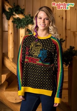 Womens Hi-Lo Rainbow Brite Ugly Christmas Sweater