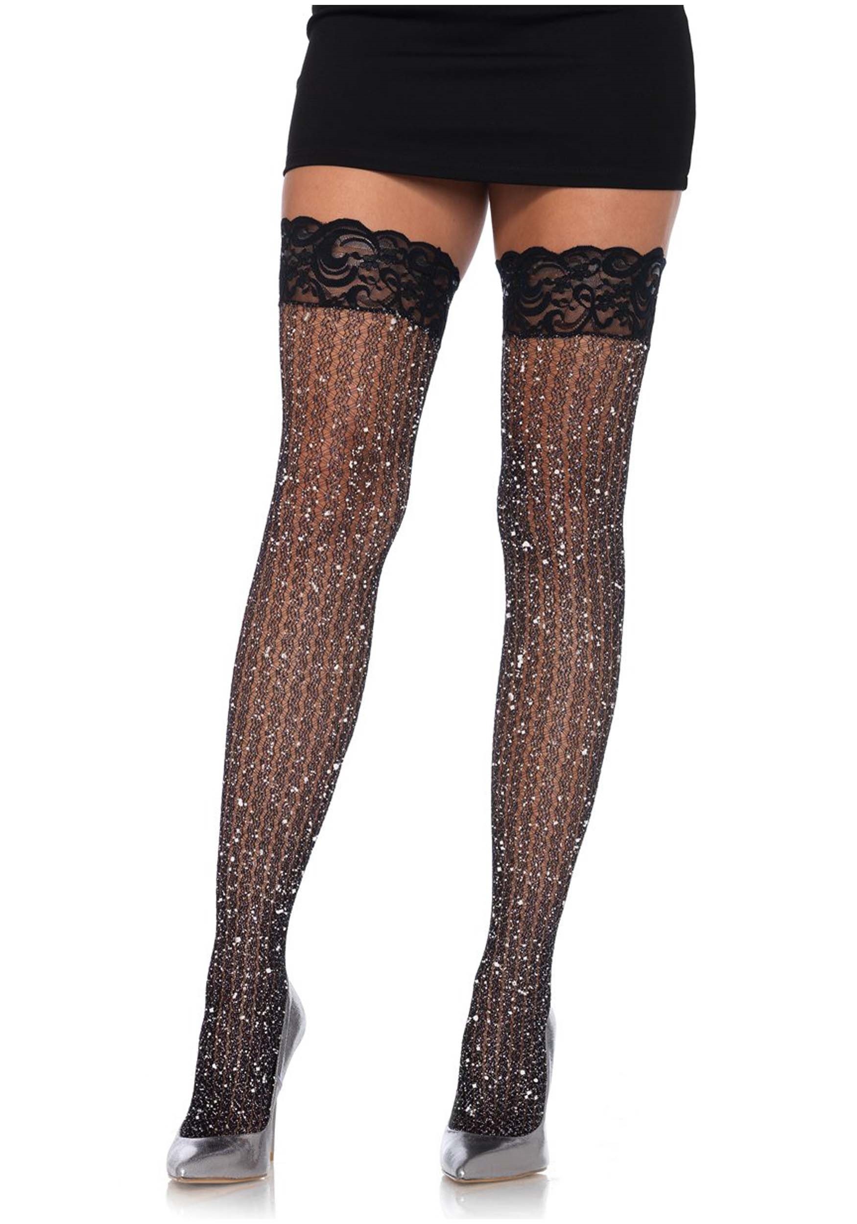 Glitter thigh shop high socks