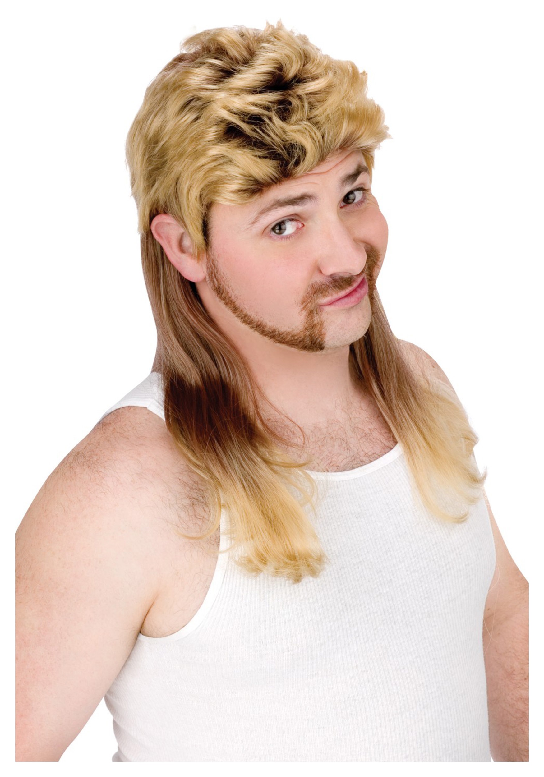 Mullet Wig in Blonde Kids Costume Wigs Blonde Wig + Black Glasses Mens 80s ...