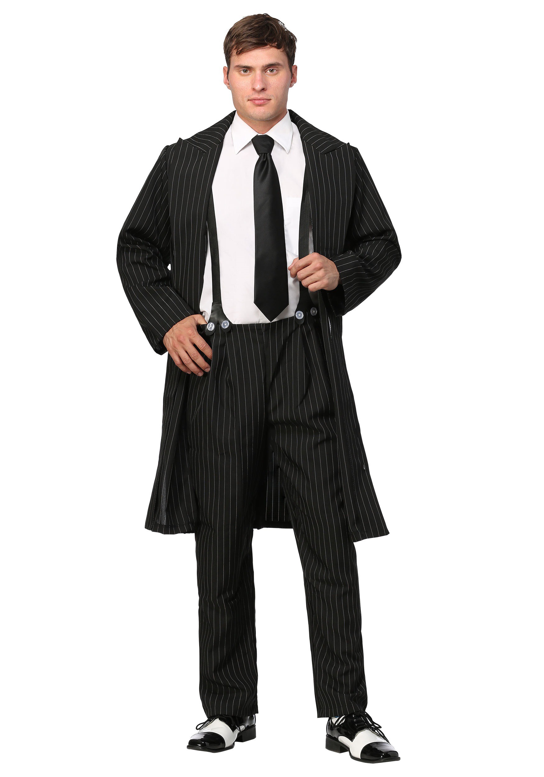 Black Zoot Suit Fancy Dress Costume For Men