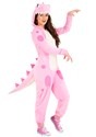 Women's Pink Dinosaur Onesie Main