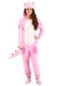 Women's Pink Dinosaur Onesie Alt 1