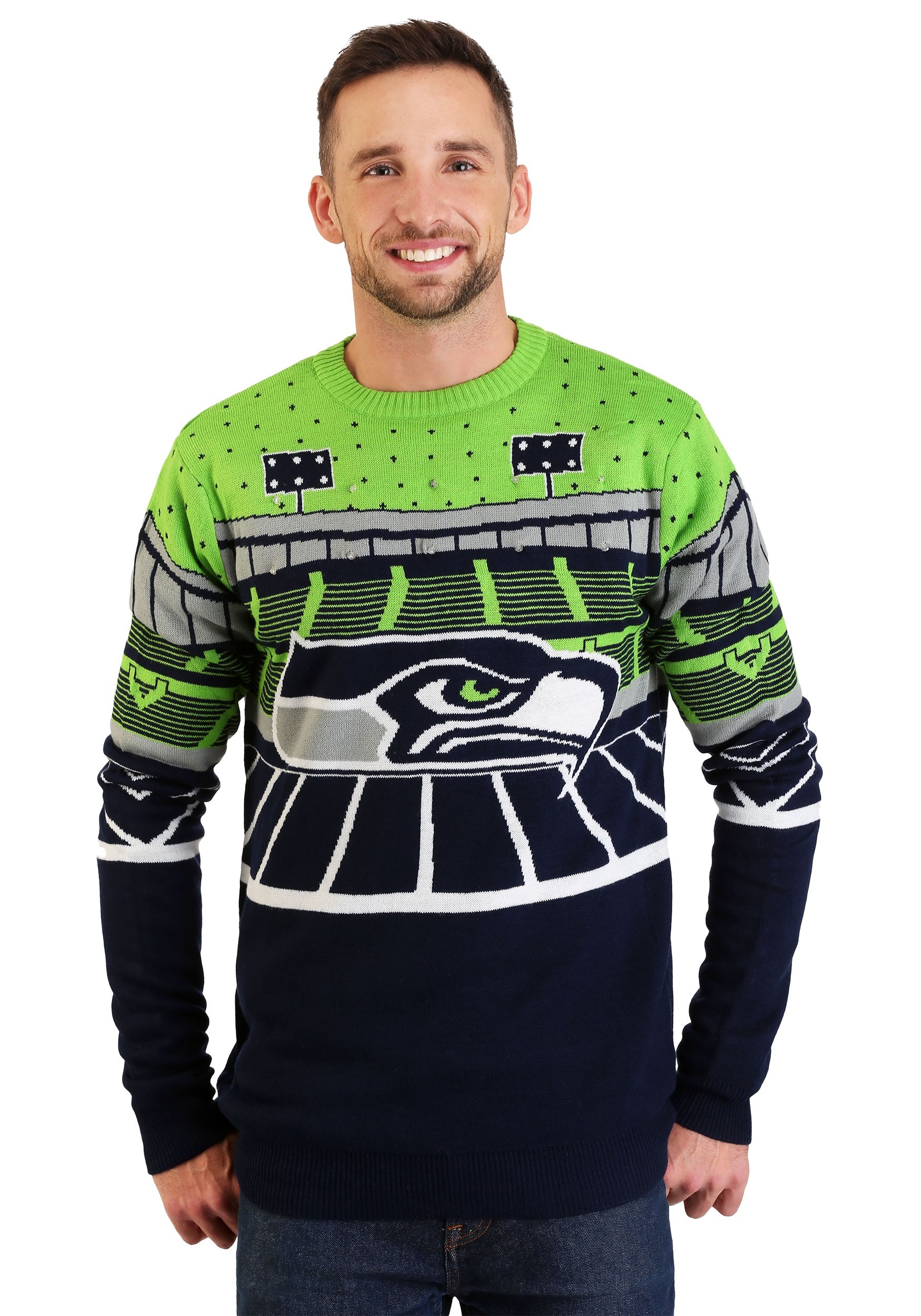 Seattle Seahawks Busy Block NFL Ugly Sweater