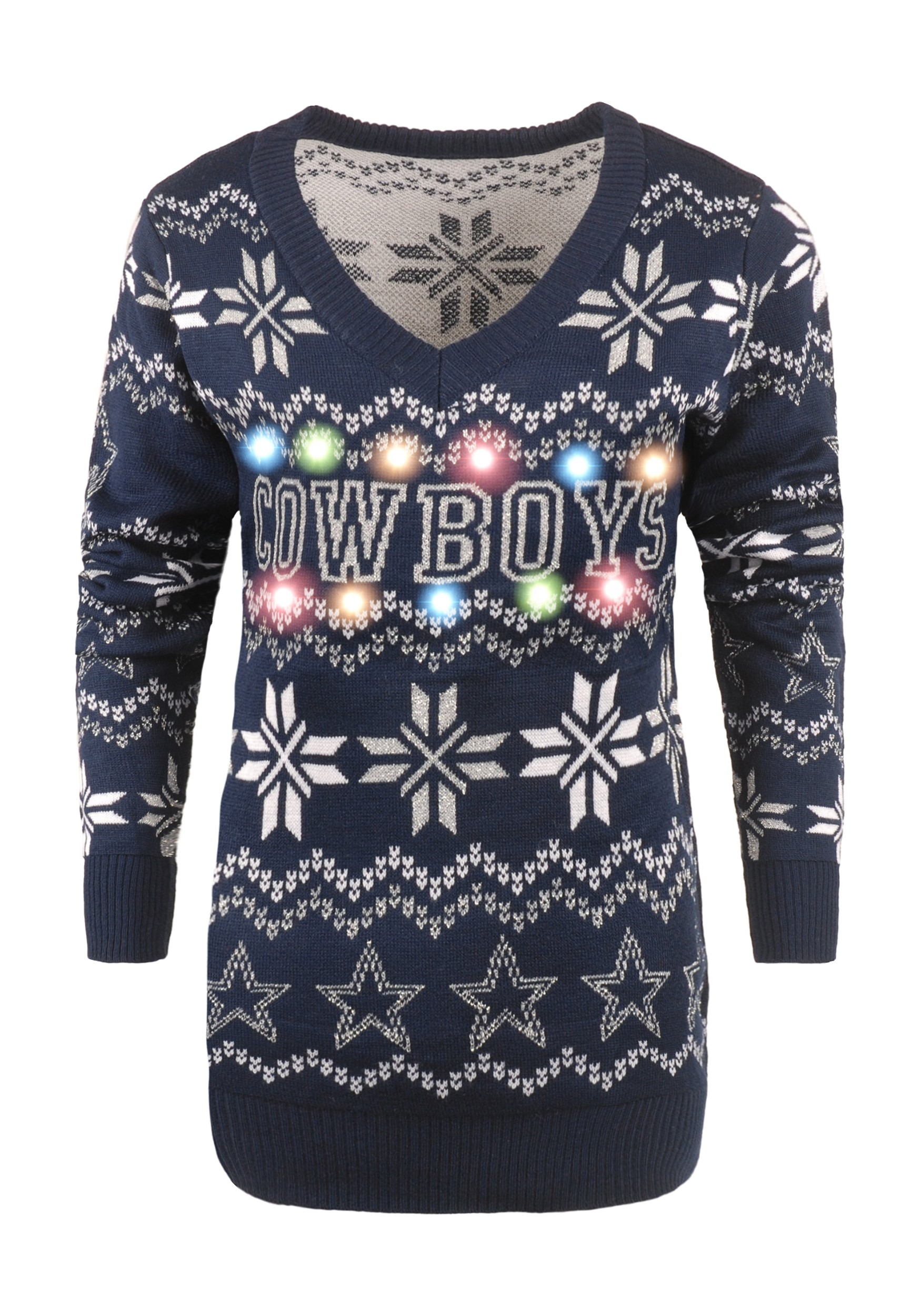 Cowboys christmas sweater with lights best sale