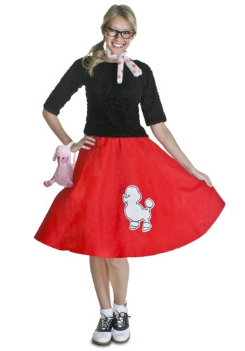 Adult Red 50s Poodle Skirt