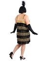 Plus Size Fringe Gold Flapper Costume