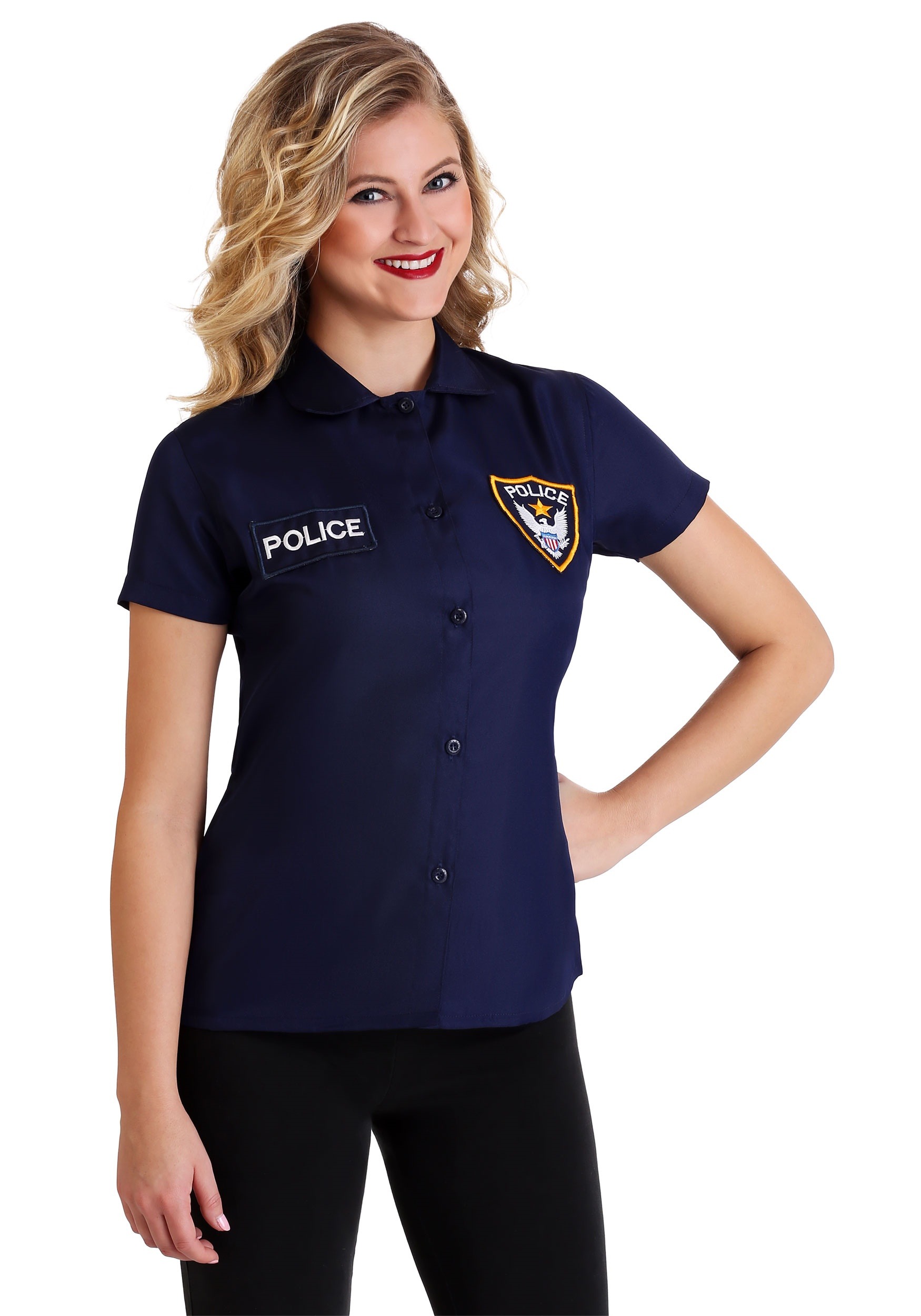 Plus Size Women's Police Shirt Fancy Dress Costume , Adult Fancy Dress Costume T-Shirts