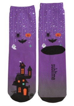 Halloween Haunted House Adult Crew Cut Socks