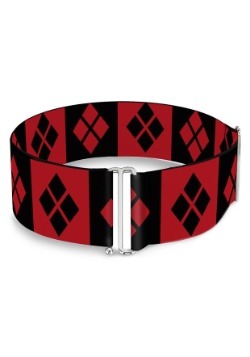 Harley Quinn Diamonds Red/Black Cinch Waist Belt