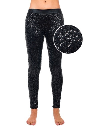 Tipsy Elves Women's Black Sequin Leggings