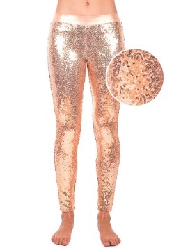 Tipsy Elves Women's Rose Gold Sequin Leggings