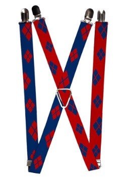 Harley Quinn Blue/Red 1" Suspenders