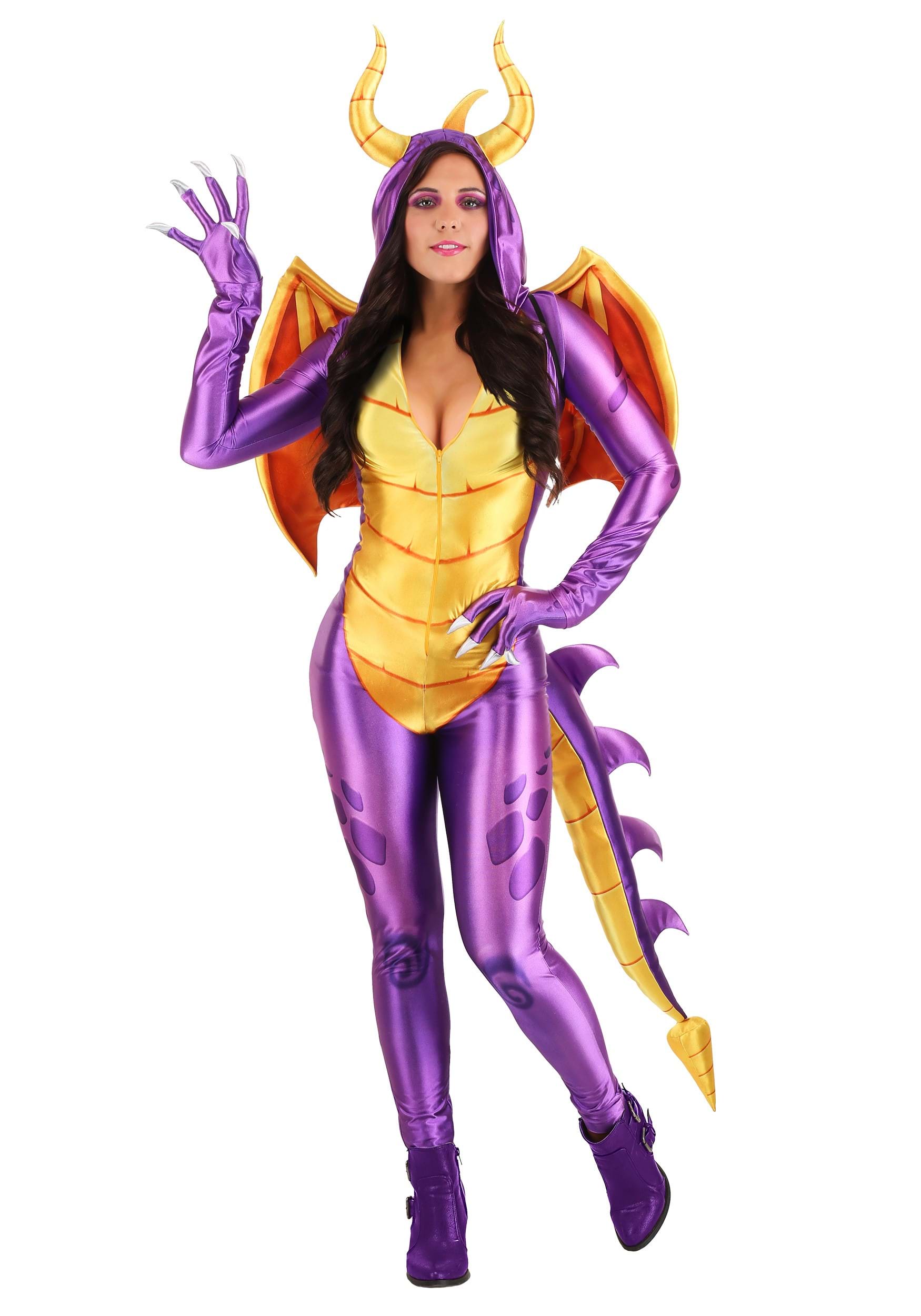 Women's Spyro The Dragon Fancy Dress Costume Jumpsuit