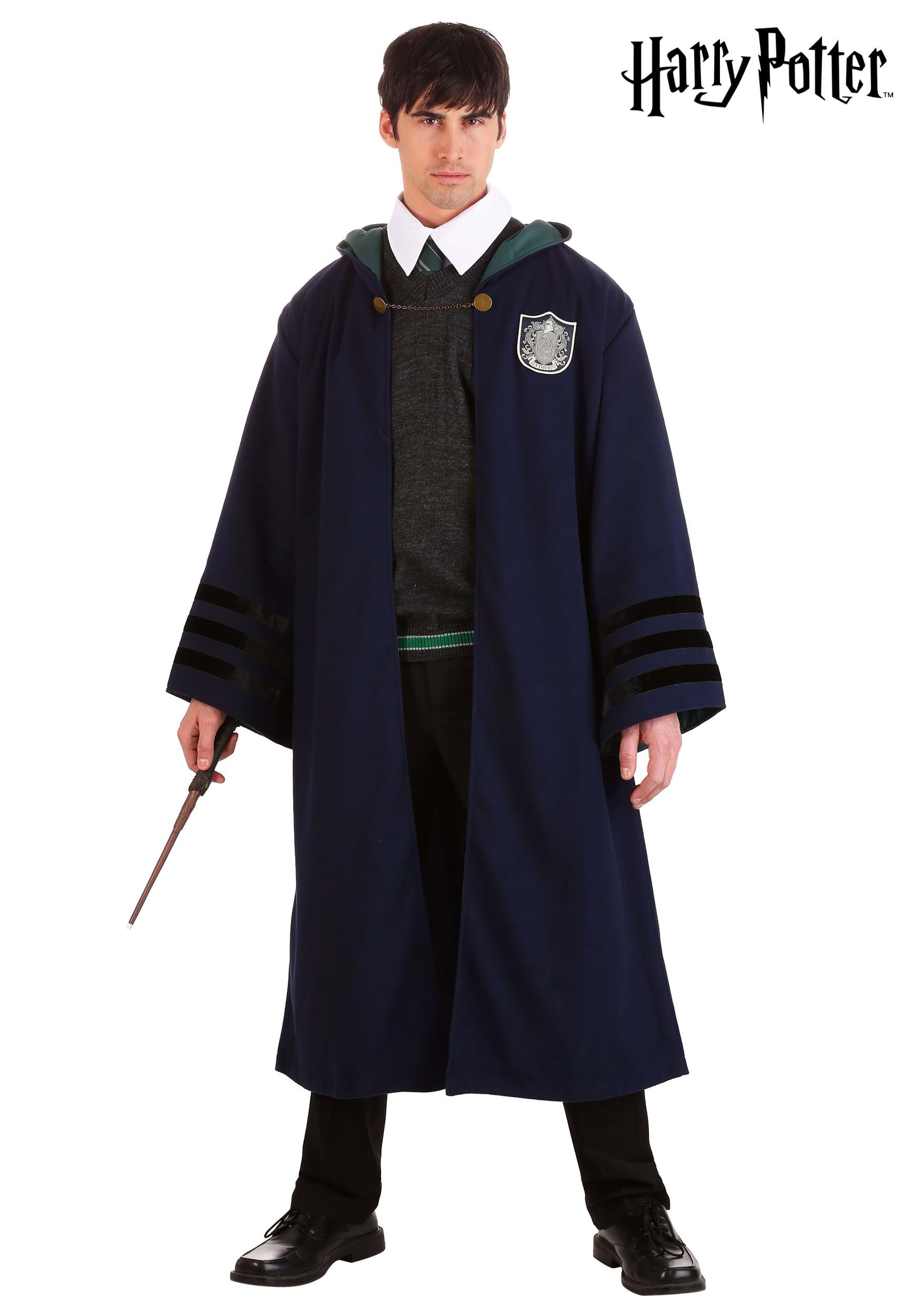 Slytherin Robe Fancy Dress Wizard Costume Harry Potter Men's Womens Adults  BNWT