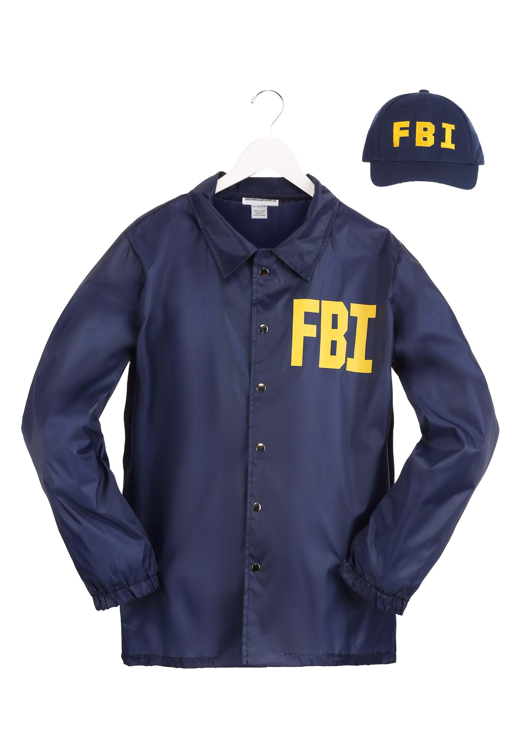 Plus Size FBI Adult Fancy Dress Costume Jacket