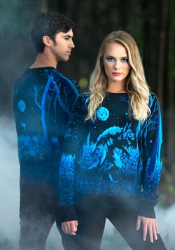 Prowling Werewolf Ugly Halloween Adult Sweater 1