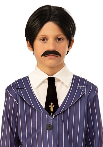 The Addams Family Kid's Gomez Wig and Moustache Accessory