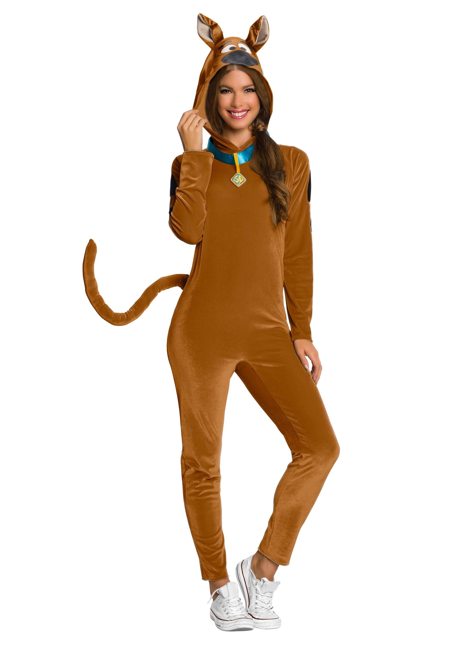 Scooby-Doo Women's Costume Jumpsuit W/ Collar and Tail