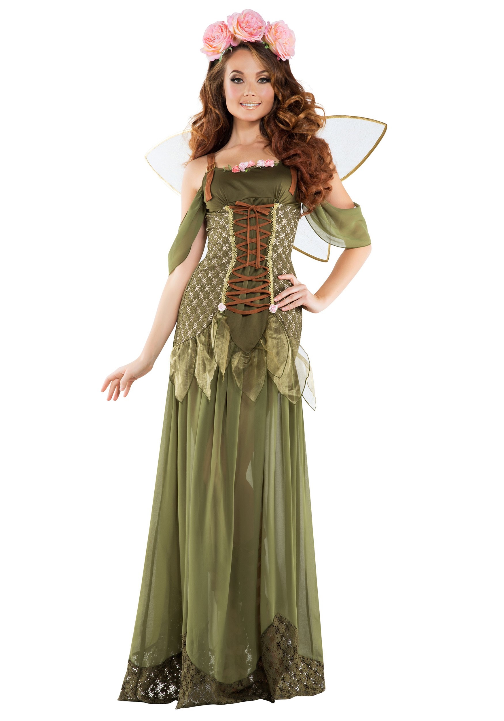 Rose Fairy Princess Fancy Dress Costume For Women