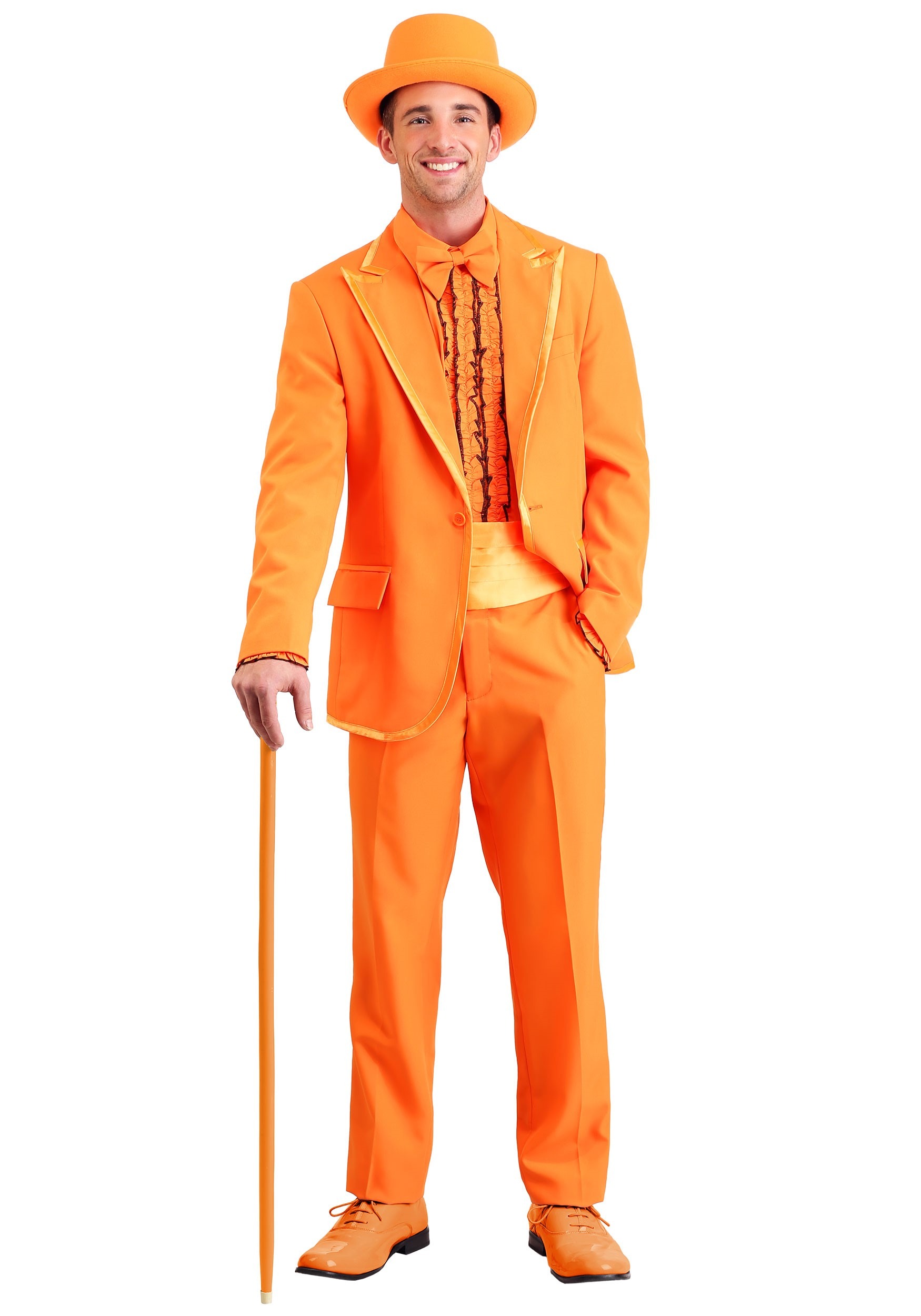 Plus Size Orange Tuxedo Fancy Dress Costume For Men