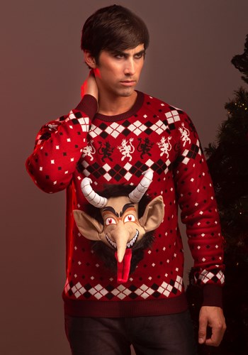 Adult 3D Krampus Head Unisex Ugly Christmas Sweater update1