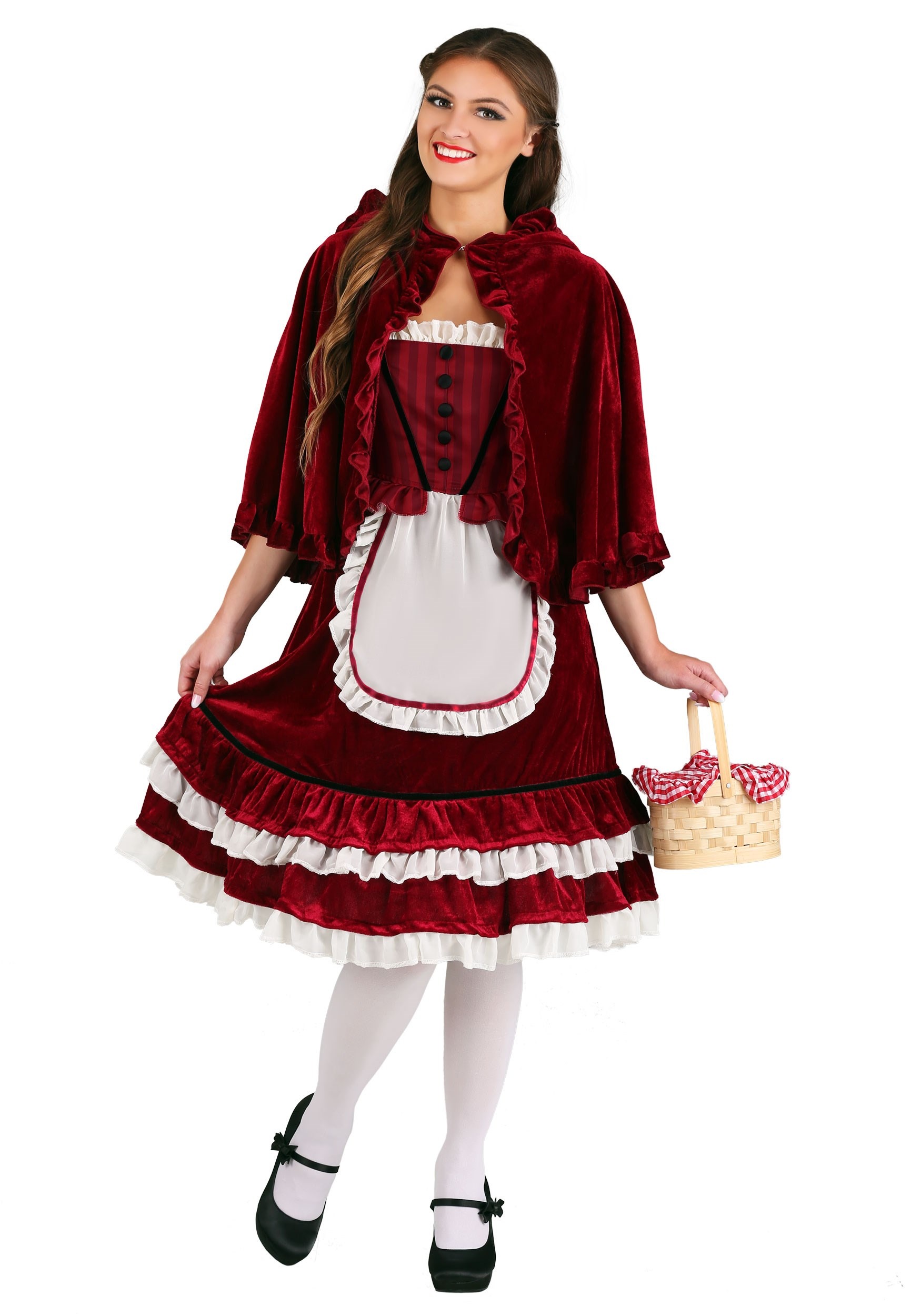 Classic Red Riding Hood Fancy Dress Costume For Women
