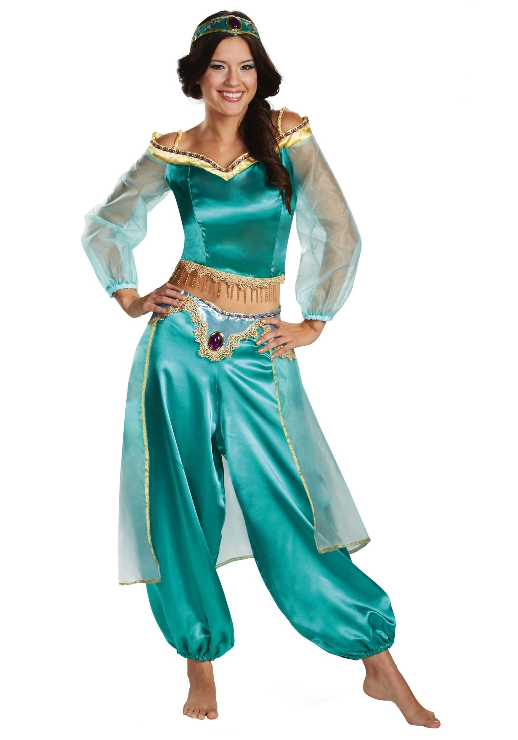 Women's Aladdin Animated Jasmine Prestige Fancy Dress Costume , Disney