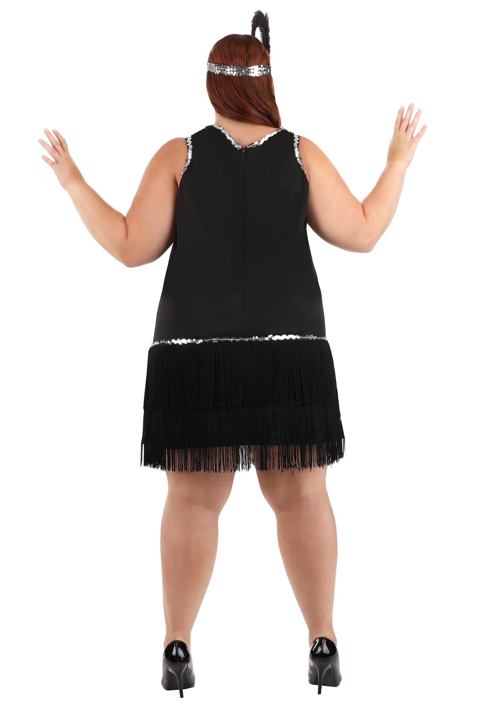 Plus Size Onyx Flapper Fancy Dress Costume For Women