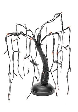Halloween Spider Black Branch Purple LED Tree