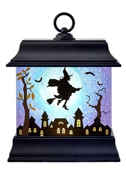 Halloween Black LED Light & Motion Lantern w/ Witch