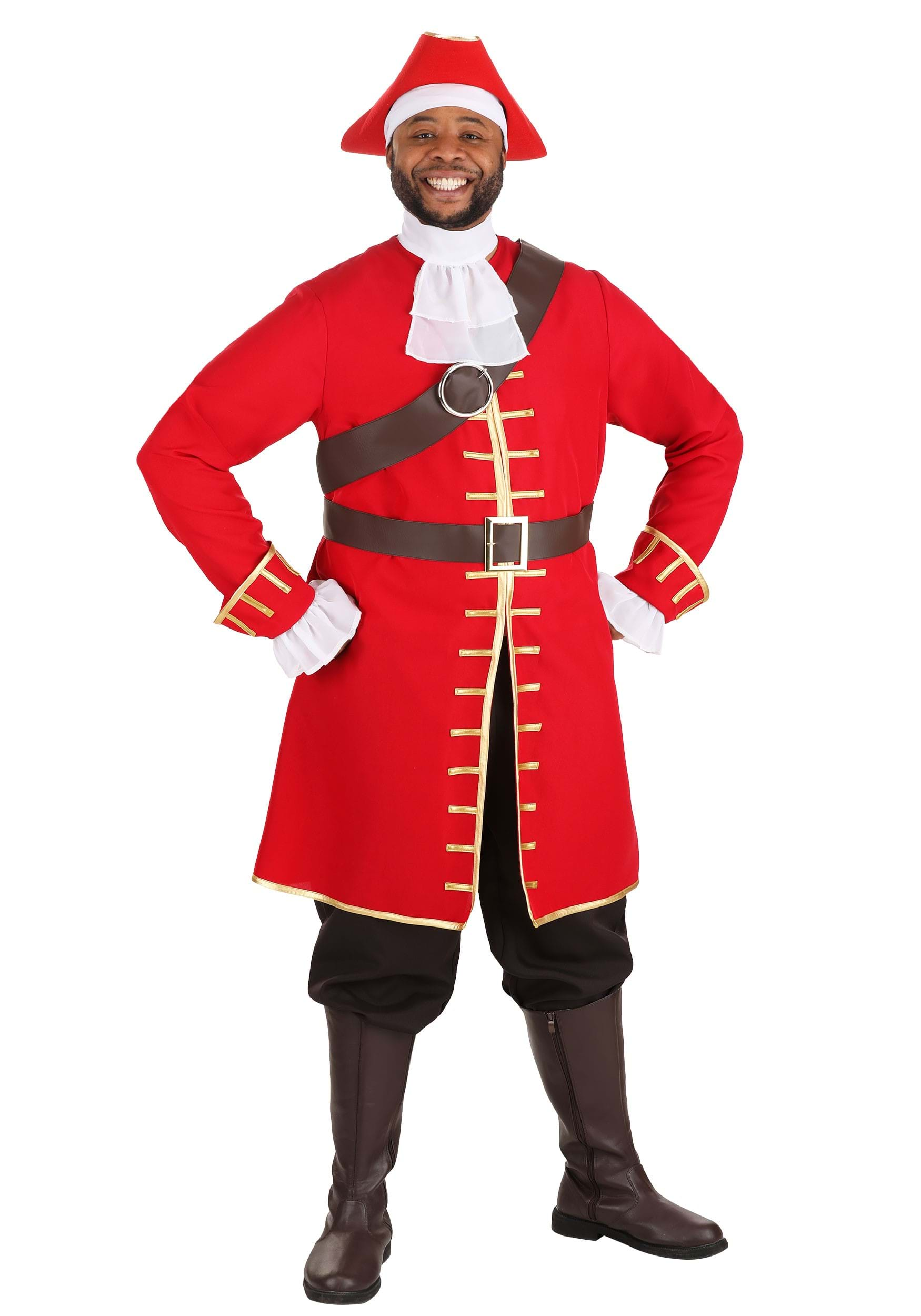 Plus Size Rum Captain Men's Fancy Dress Costume