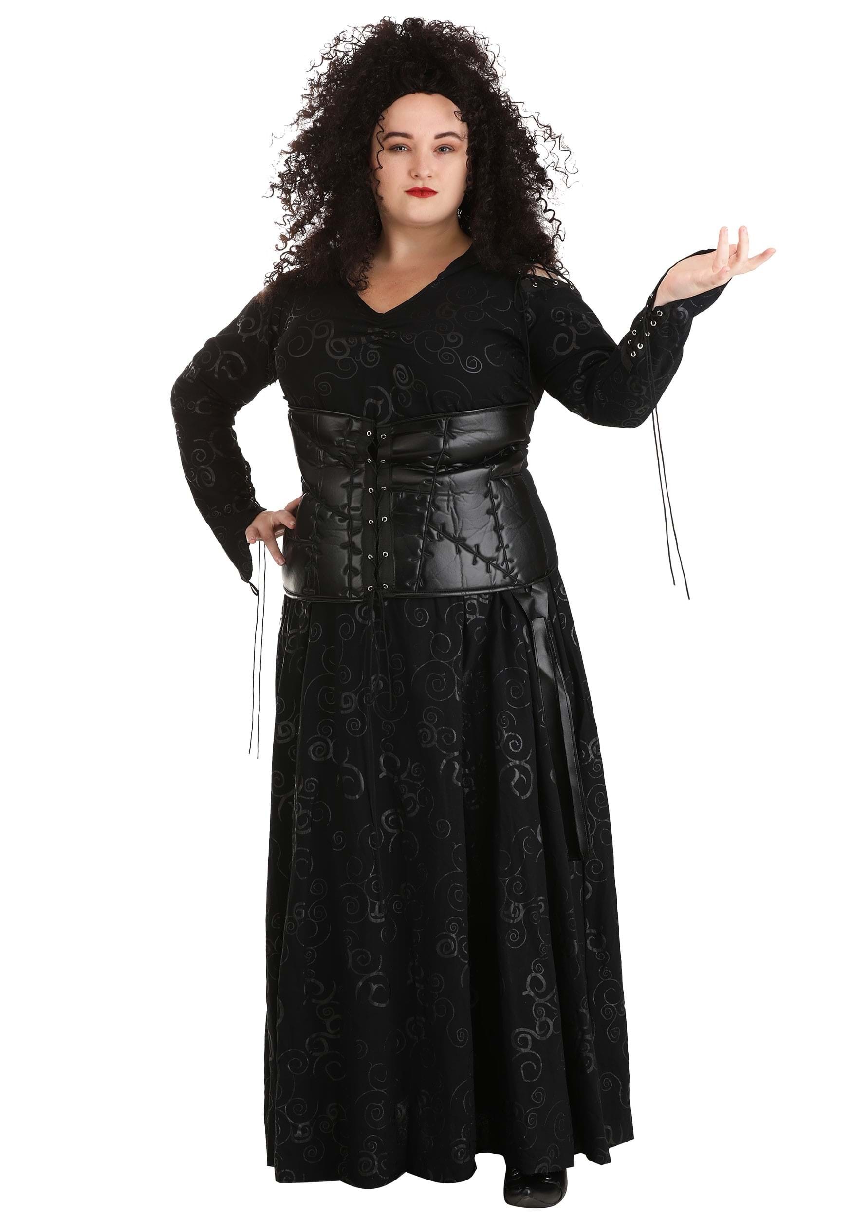 Plus Size Womens Deluxe Harry Potter Bellatrix Fancy Dress Costume