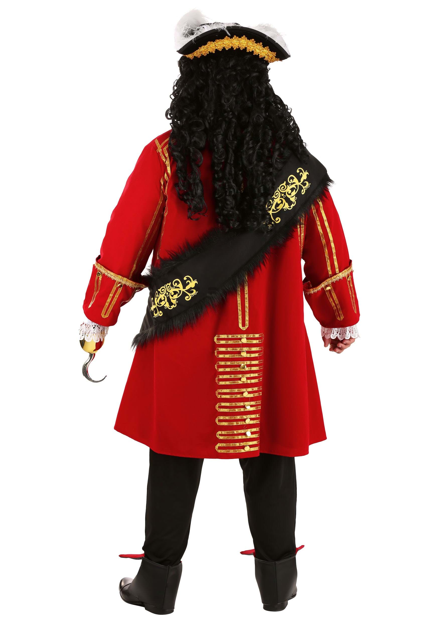 Men's Plus Size Elite Captain Hook Fancy Dress Costume